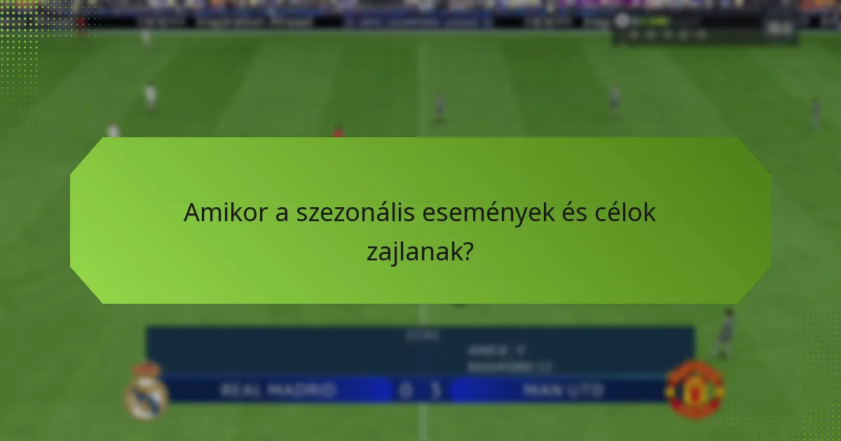 Amikor a szezonális események és célok zajlanak?
