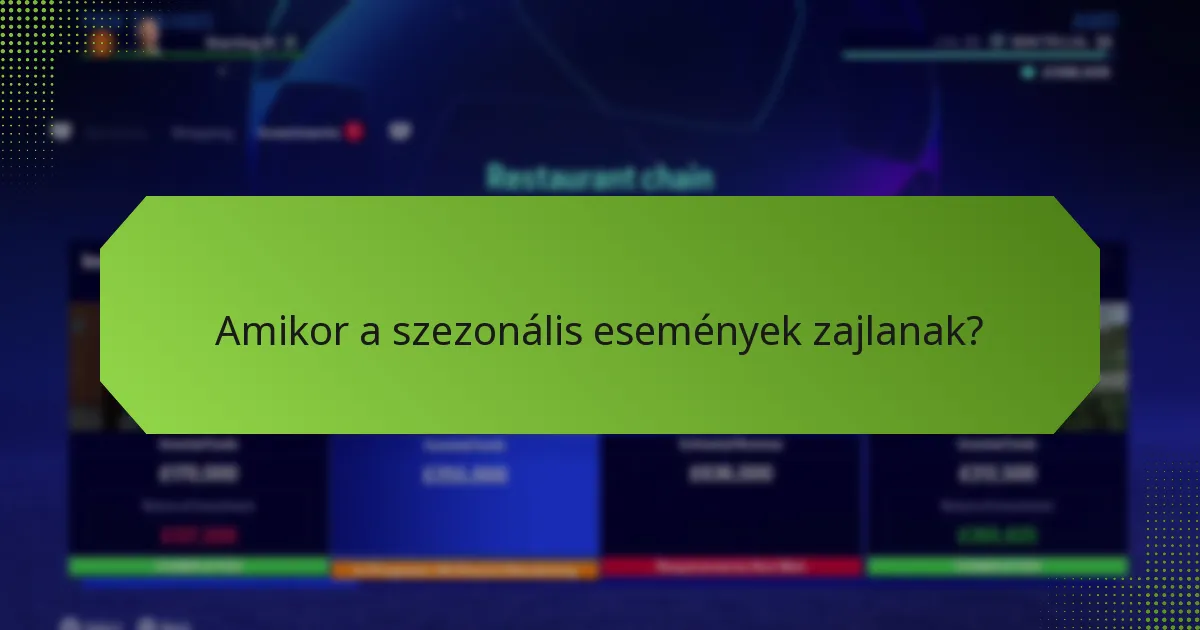 Amikor a szezonális események zajlanak?