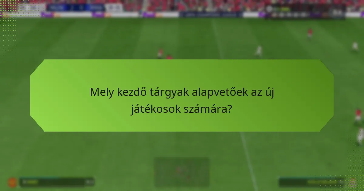Mely kezdő tárgyak alapvetőek az új játékosok számára?